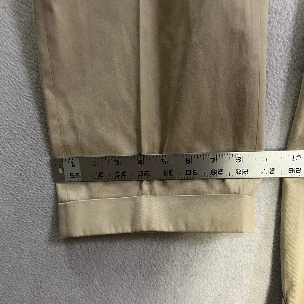 Ben Silver English Drills Chino Pants Mens 37x26 Beige Cotton Cuffed USA Khaki